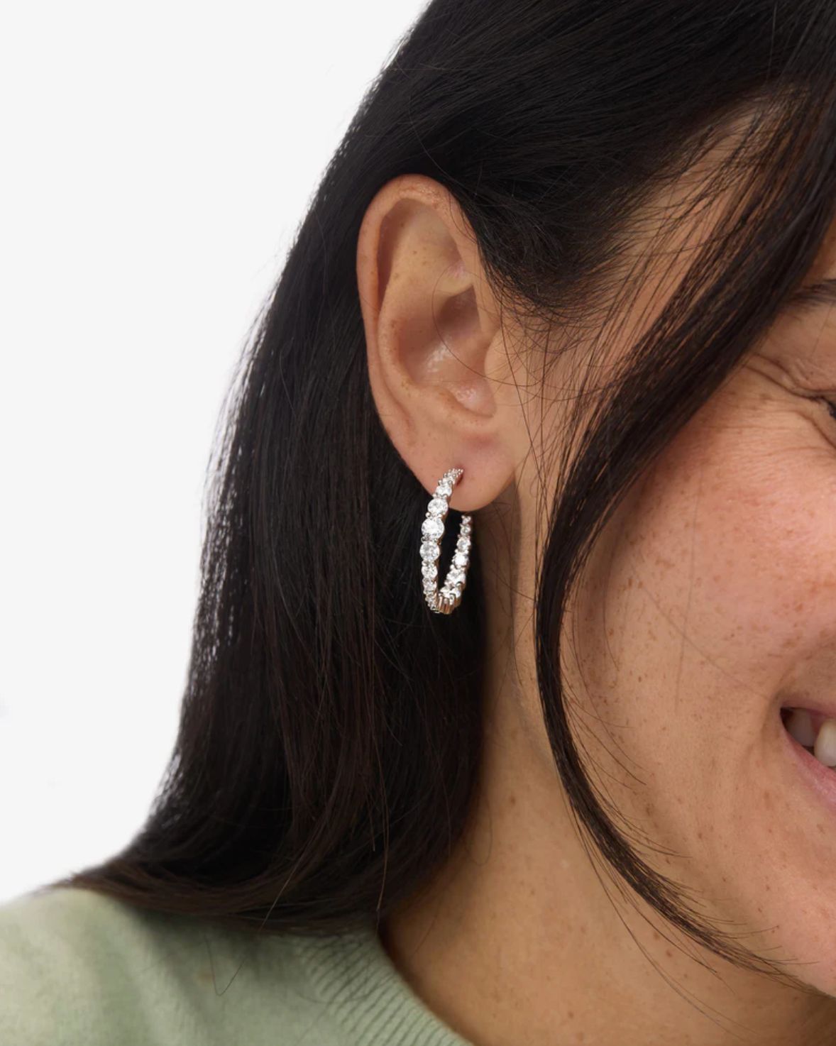 Melinda Maria Oh She Fancy Silver 1" Graduated Hoops