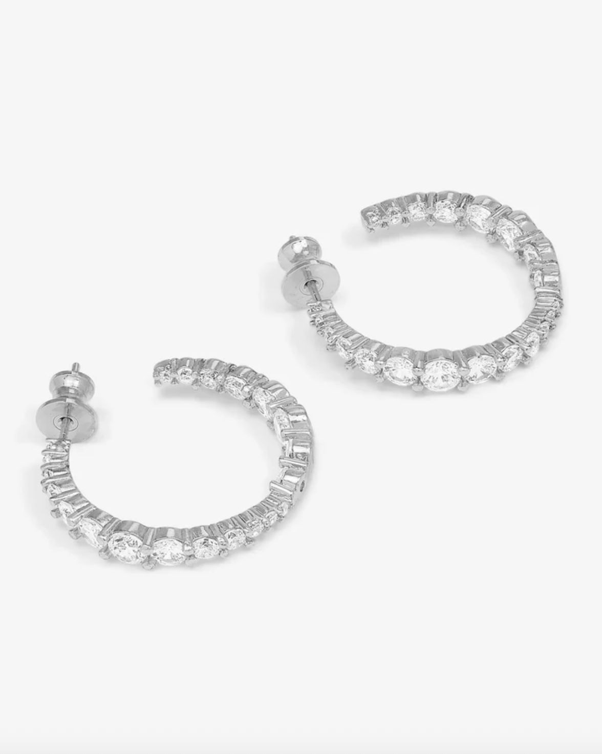 Melinda Maria Oh She Fancy Silver 1" Graduated Hoops