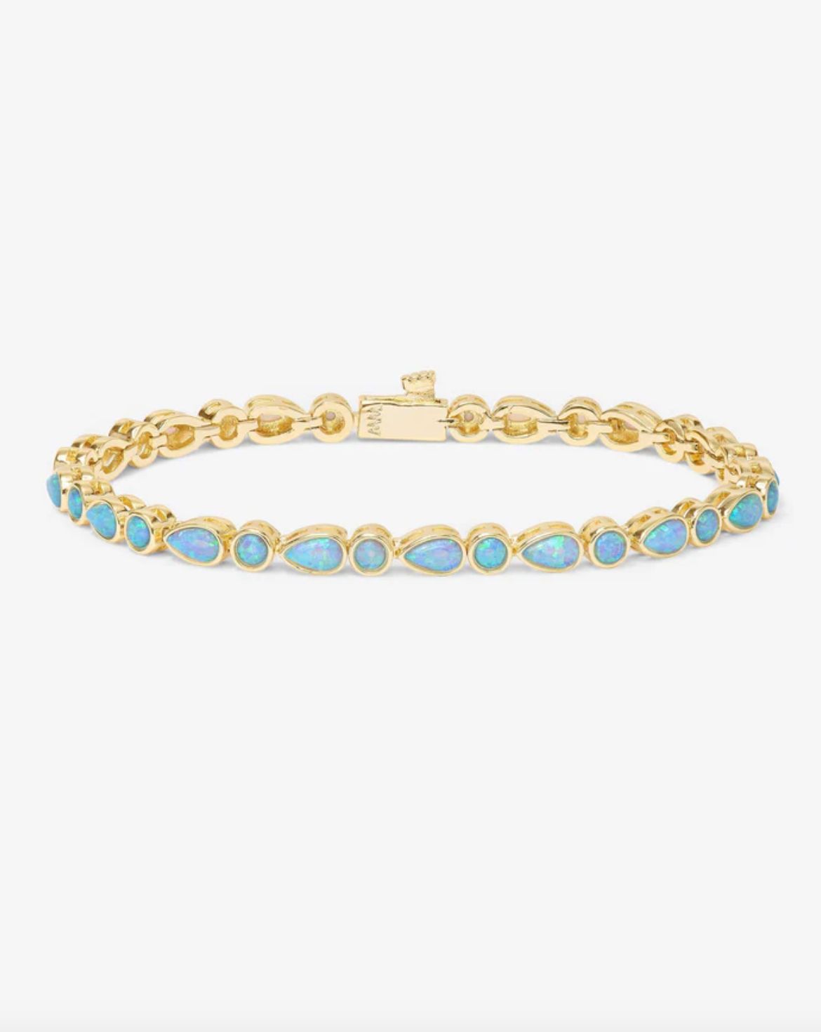 Melinda Maria Isla Blue Opal Tennis Bracelet in Gold