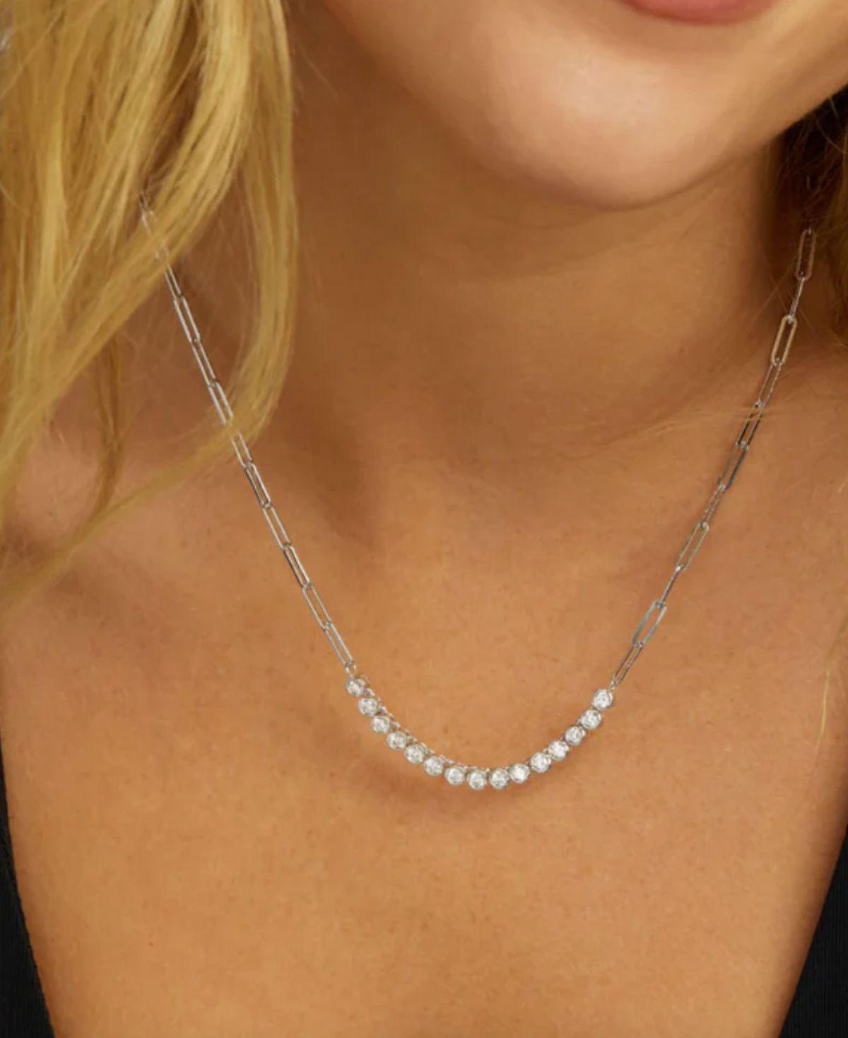 Melinda Maria Baroness Samantha Necklace in Silver