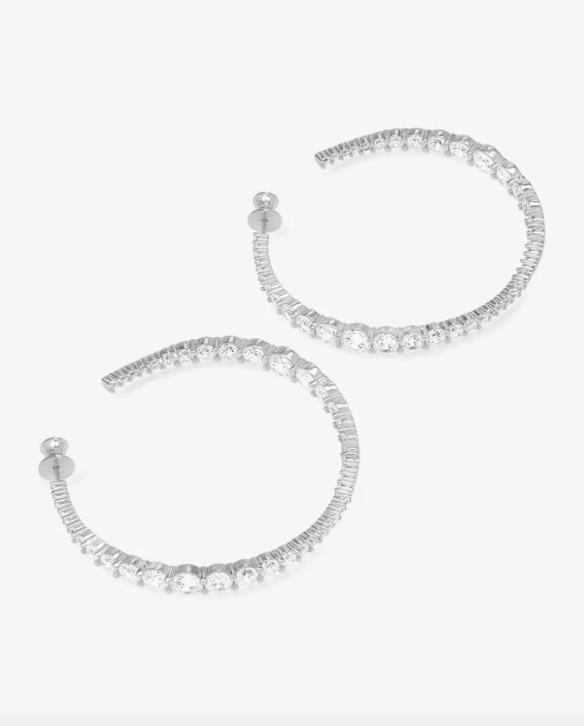 Melinda Maria Oh She Fancy Silver 2" Graduated Hoops