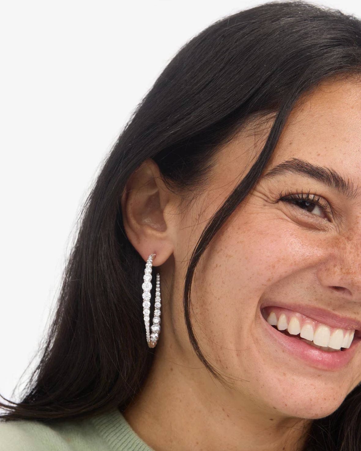 Melinda Maria Oh She Fancy Silver 2" Graduated Hoops