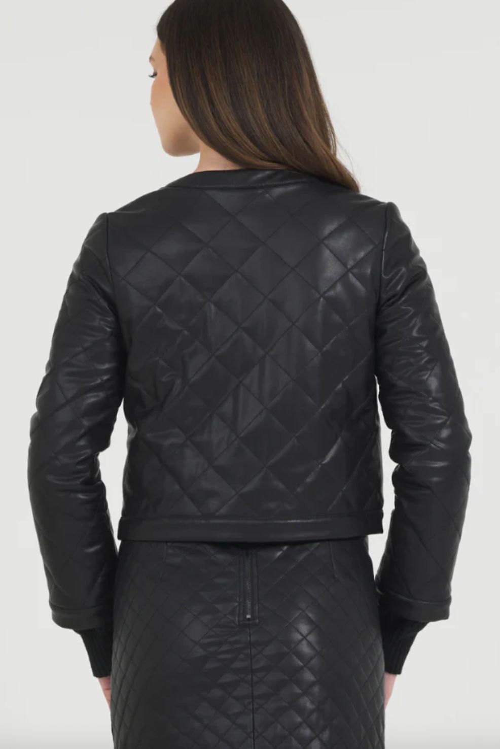 Stellah Vegan Leather Quilted Jacket