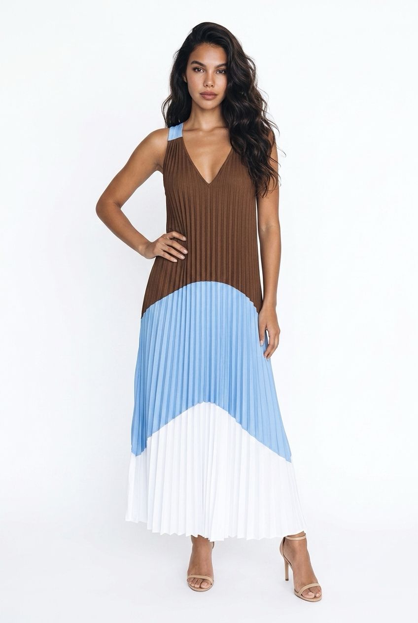 B-YU Long Pleated Dress