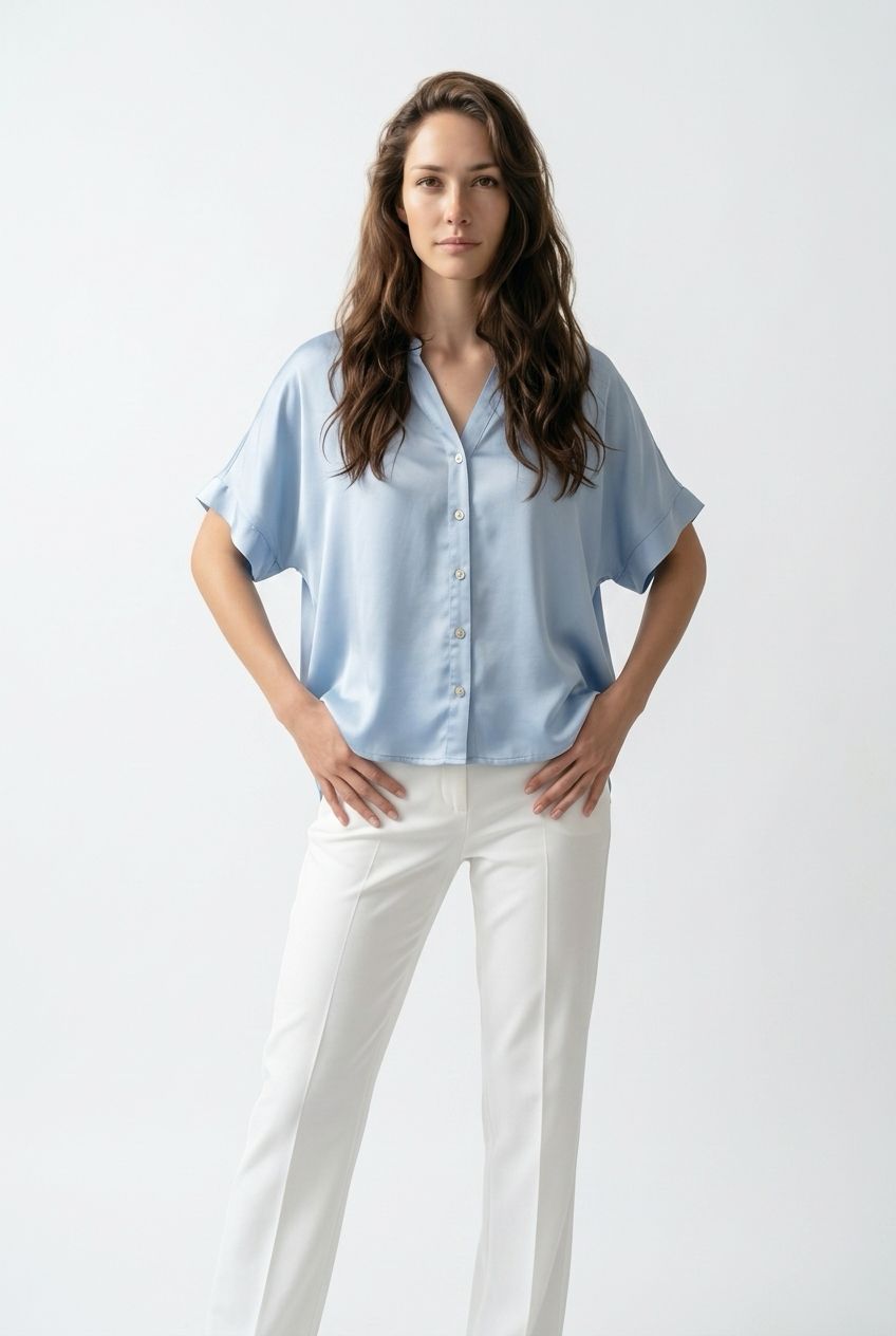 B-YU Oversized Satin Blouse