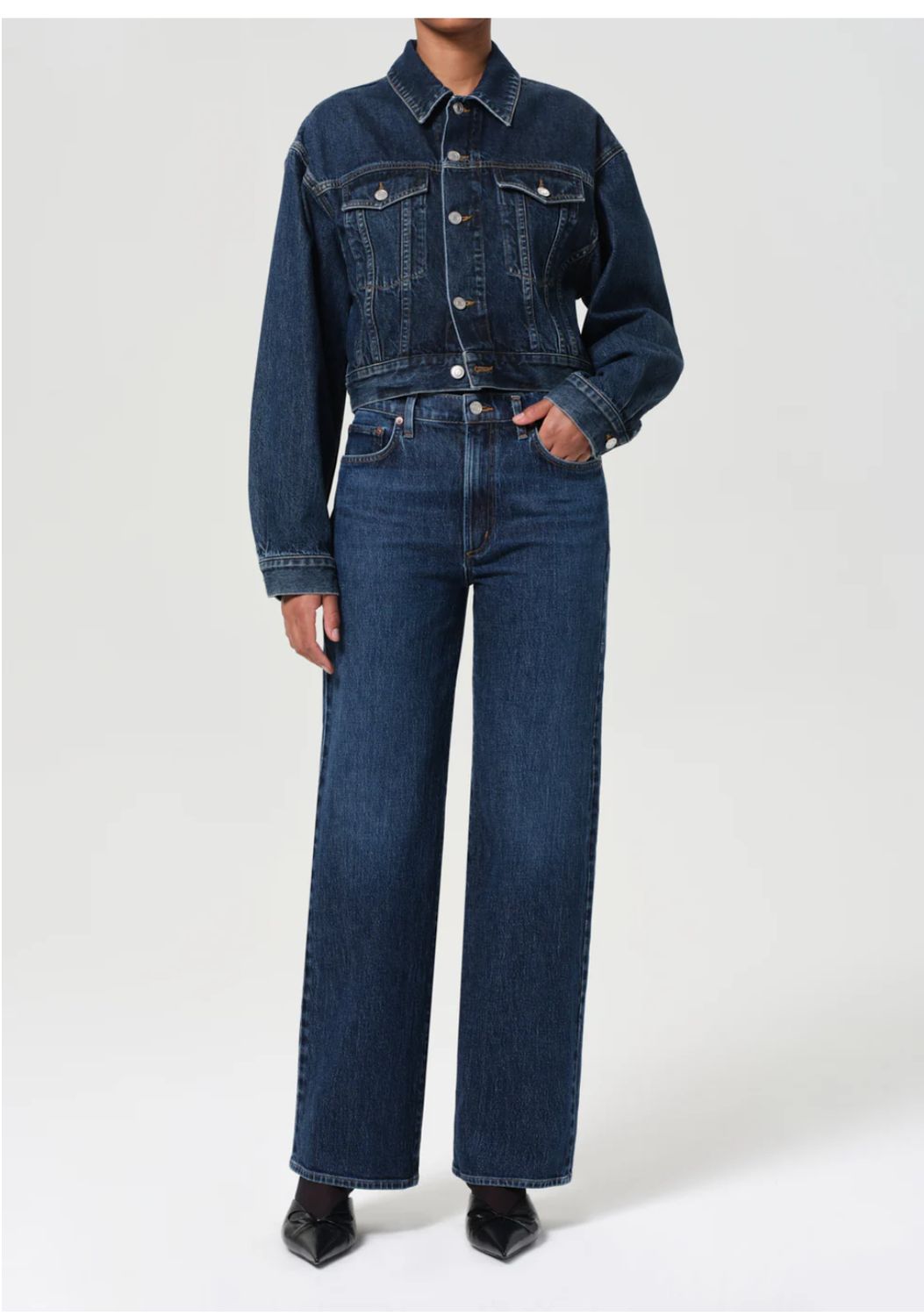AGolde Harper Straight Jean in Echo, Color: Echo, Size: 24