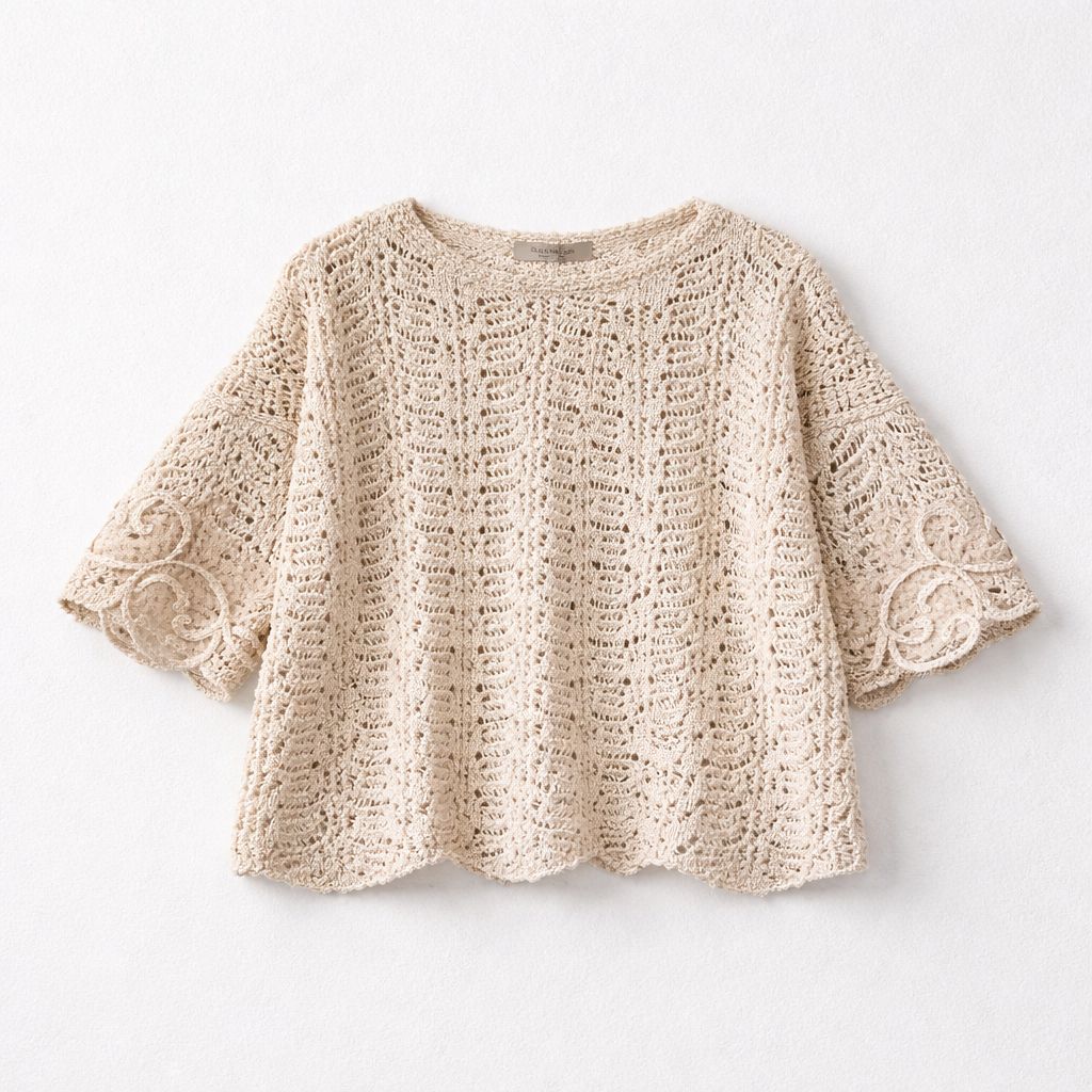 D. Exterior Short Sleeve Sweater