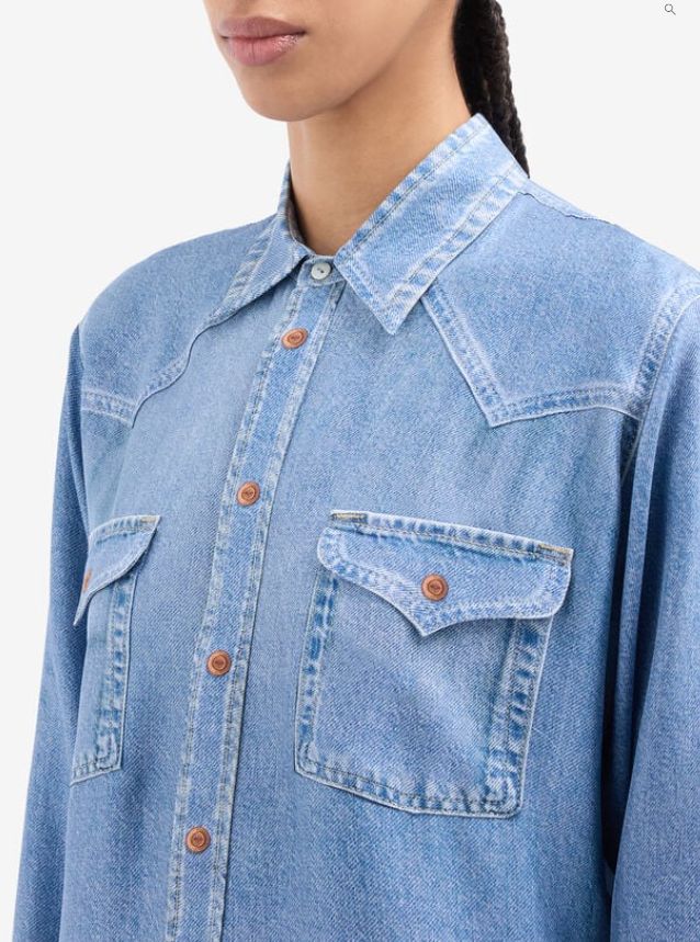 Pierre-Louis Mascia Silk Printed Denim Blouse