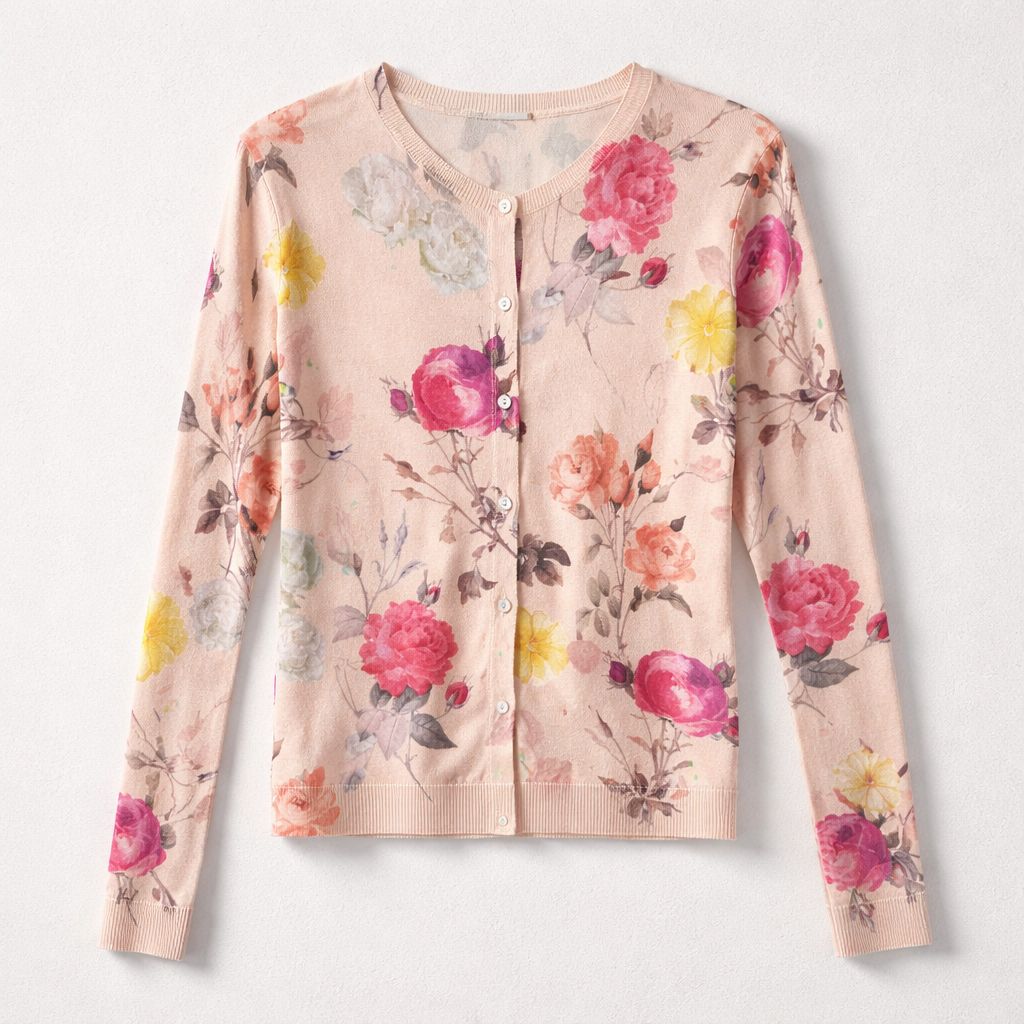 In Bed WIth you Rose Print Cardigan