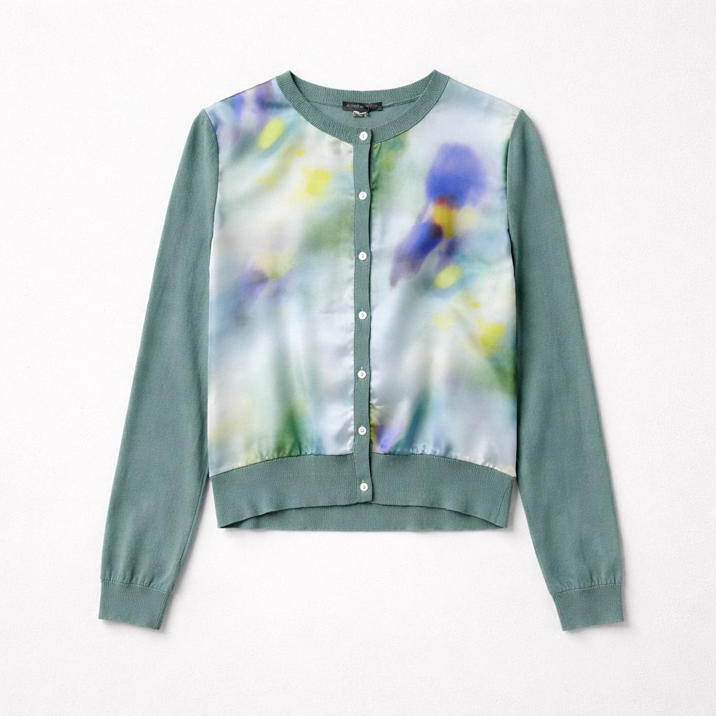 In Bed With You Watercolor Silk Front Cardigan