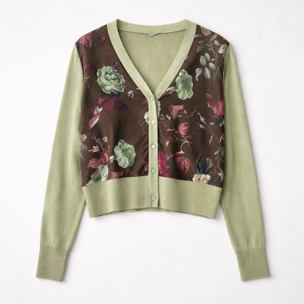 In Bed With You Brown Floral Silk Front Cardigan