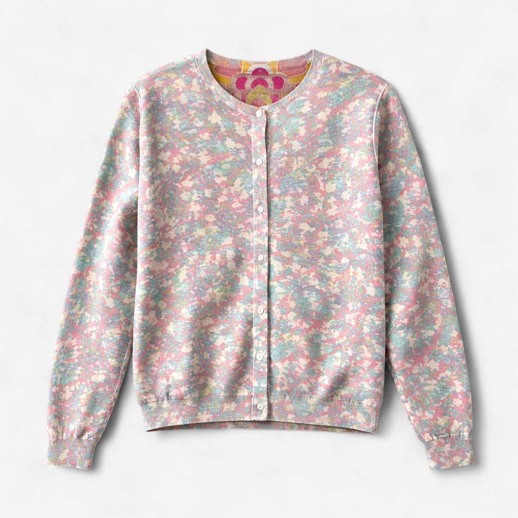 In Bed With You Wallpaper Print Reversible Cardigan