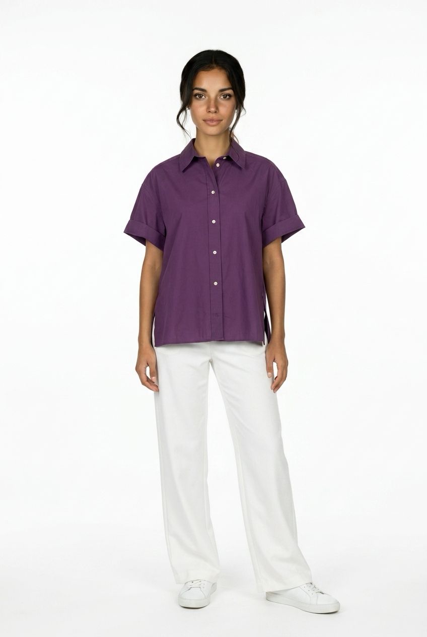 BellePiece Pio Poplin Short Sleeve Blouse