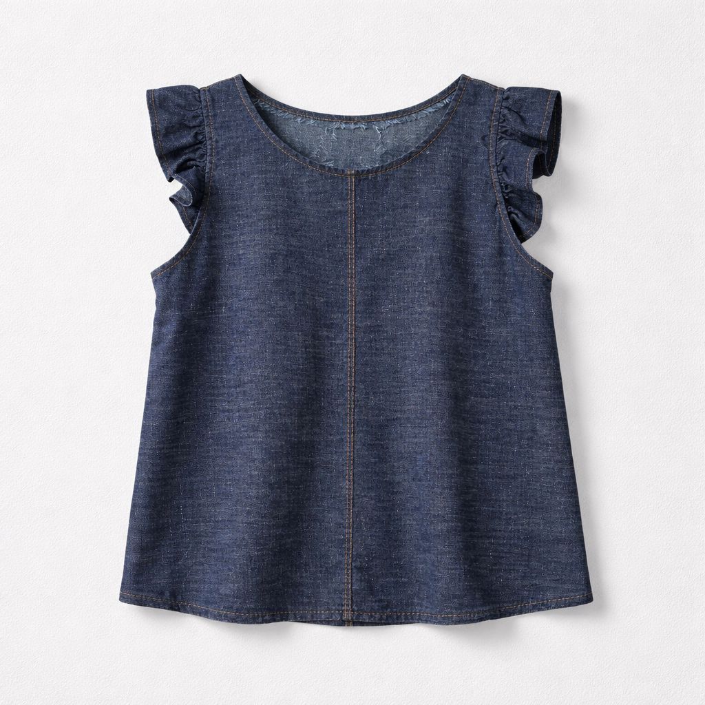 Susanne Bommer Denim Flutter Top