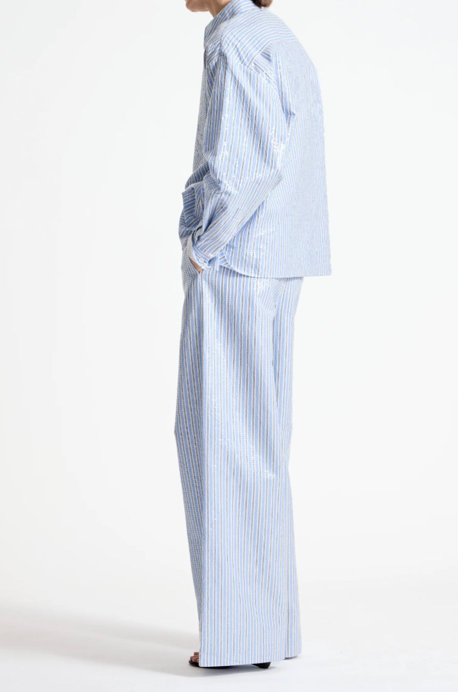 Saint Art Bradley Sequin Pinstripe Blouse