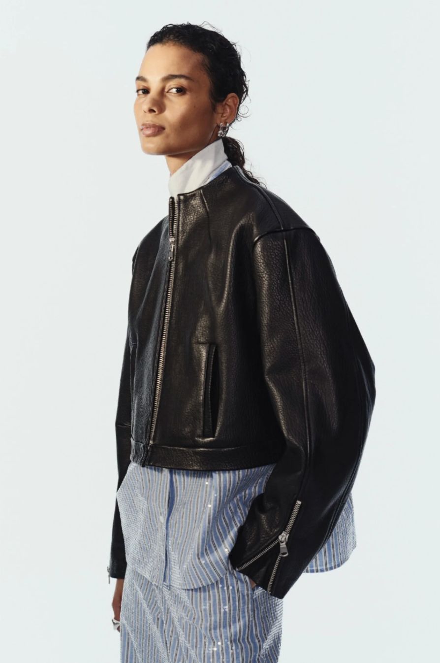 Saint Art Bradley Sequin Pinstripe Blouse