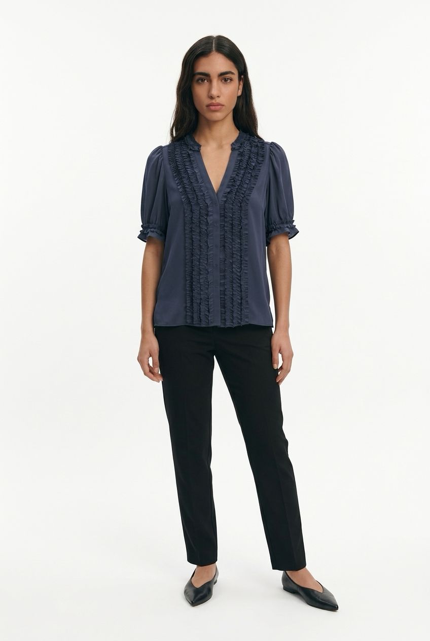 Go Silk Go Get Ready to Ruffle in Midnight Blue