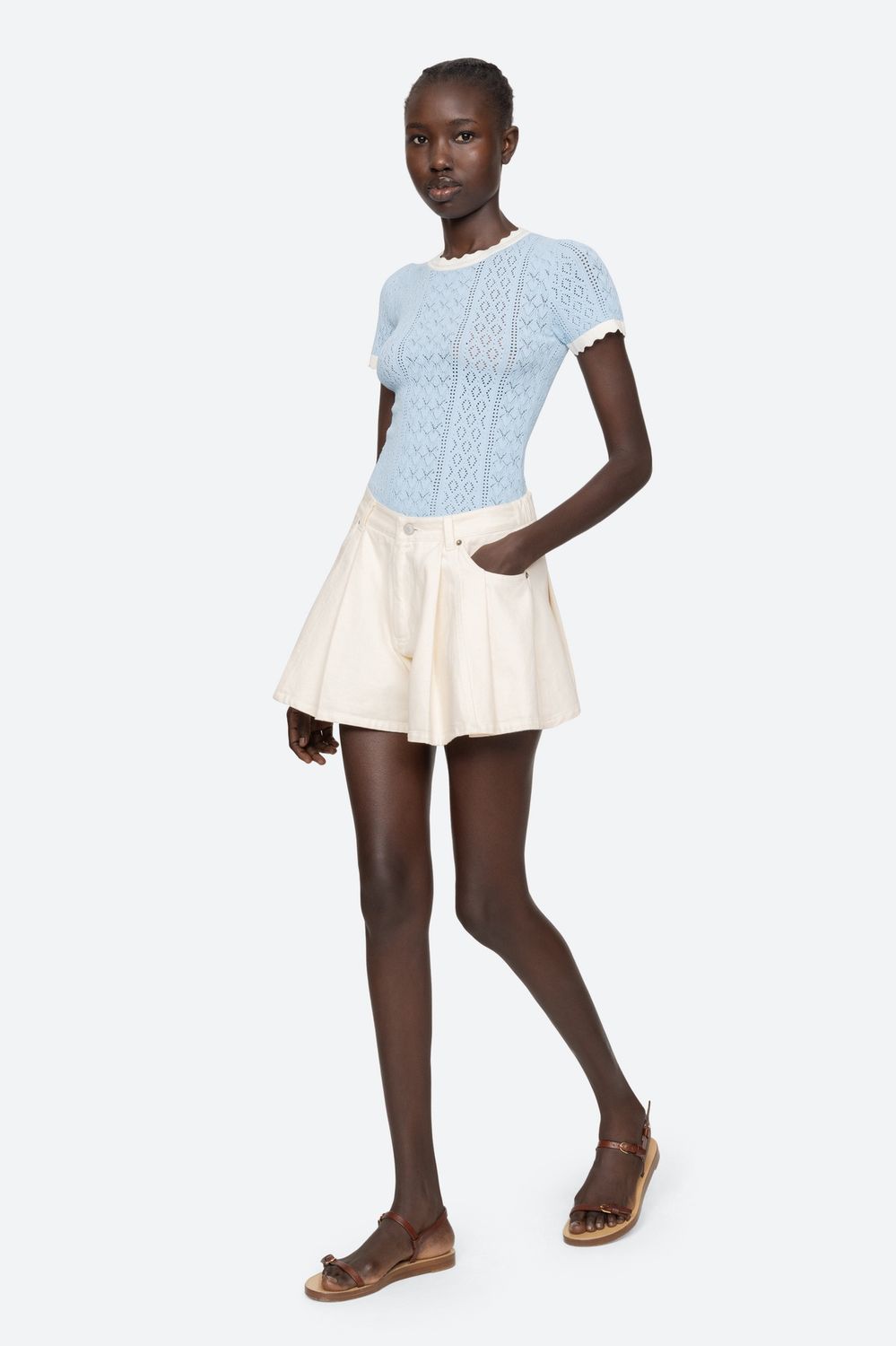 Sea-Ny Georgia Knit Top, Color: Blue, Size: XS