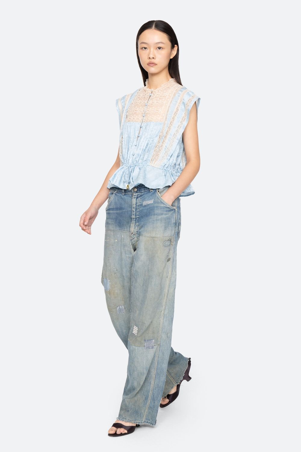 Sea-NY Ethel Solid Tank Top, Color: Blue, Size: XS