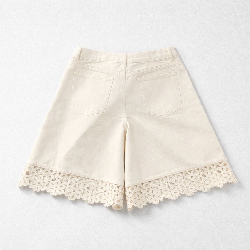 Sea-NY Stasia Denim Culotte in Cream