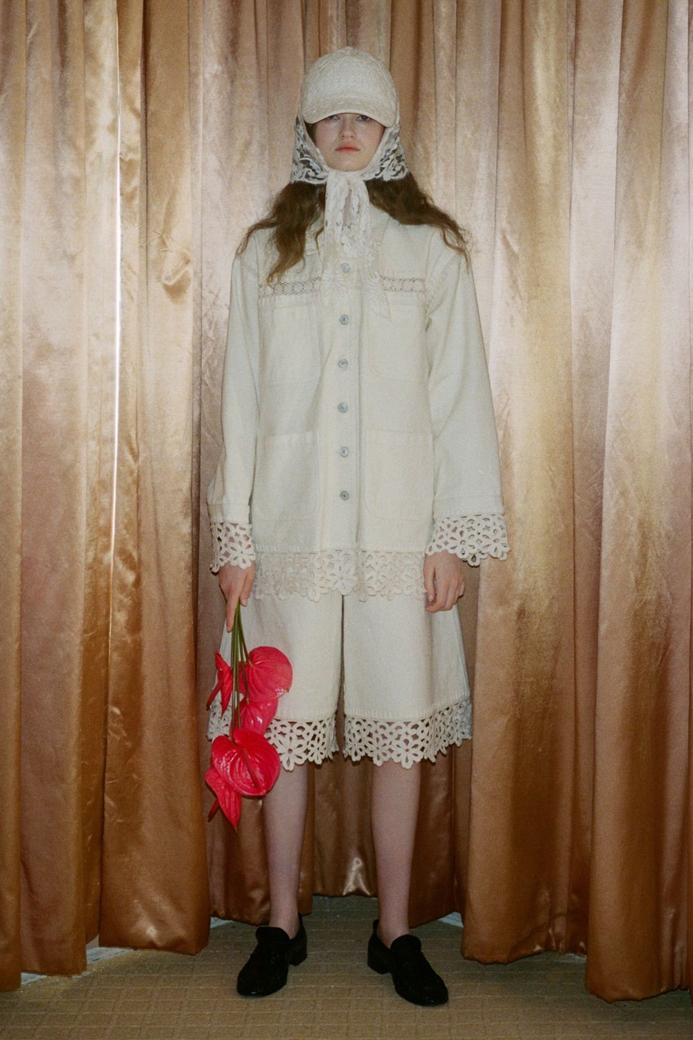 Sea-NY Stasia Denim Culotte in Cream, Color: Cream, Size: 0