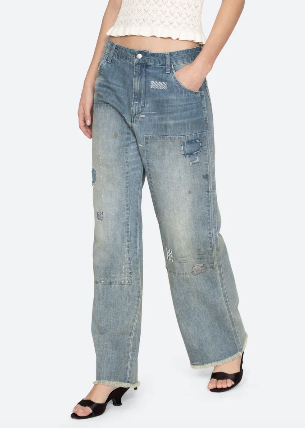 Sea-NY Claira Mended Jeans