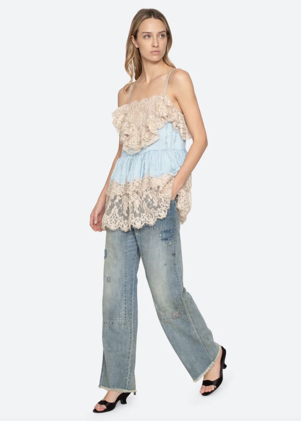 Sea-NY Claira Mended Jeans