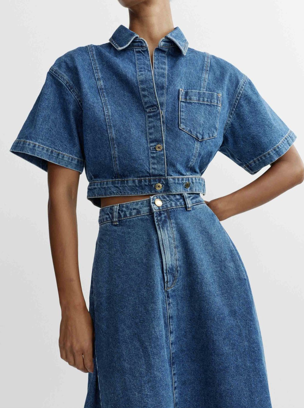 DL1961 Peonie Midi Skirt in North Beach