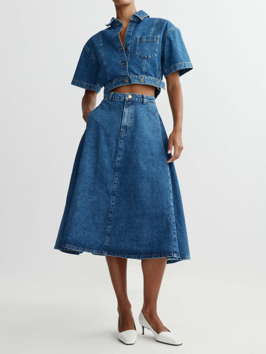 DL1961 Peonie Midi Skirt in North Beach