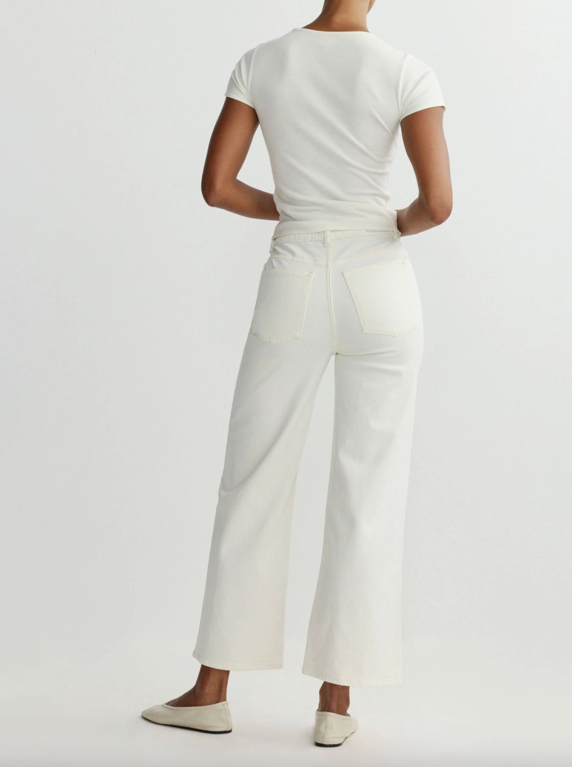 DL 1961 Hepburn White Leg Ankle Jean in Eggshell