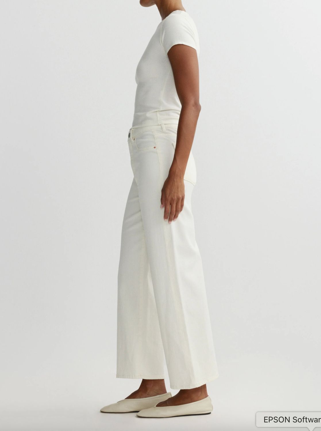 DL 1961 Hepburn White Leg Ankle Jean in Eggshell