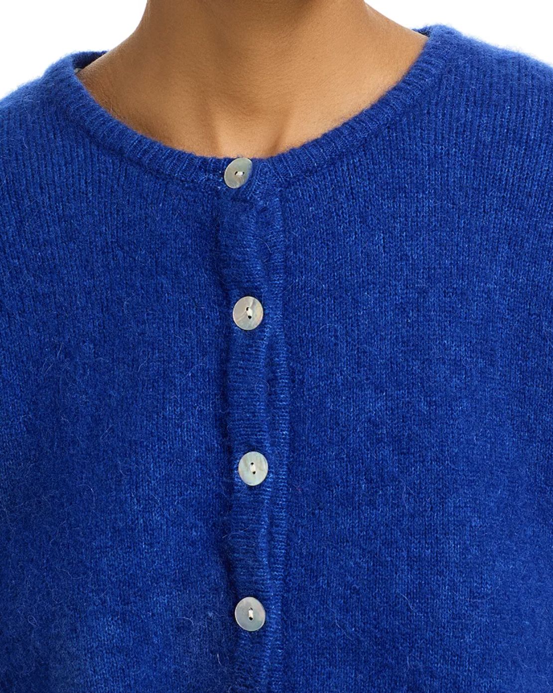 American Vintage Vito Long Sleeve Cardigan in Royal Blue, Lavender and Rose