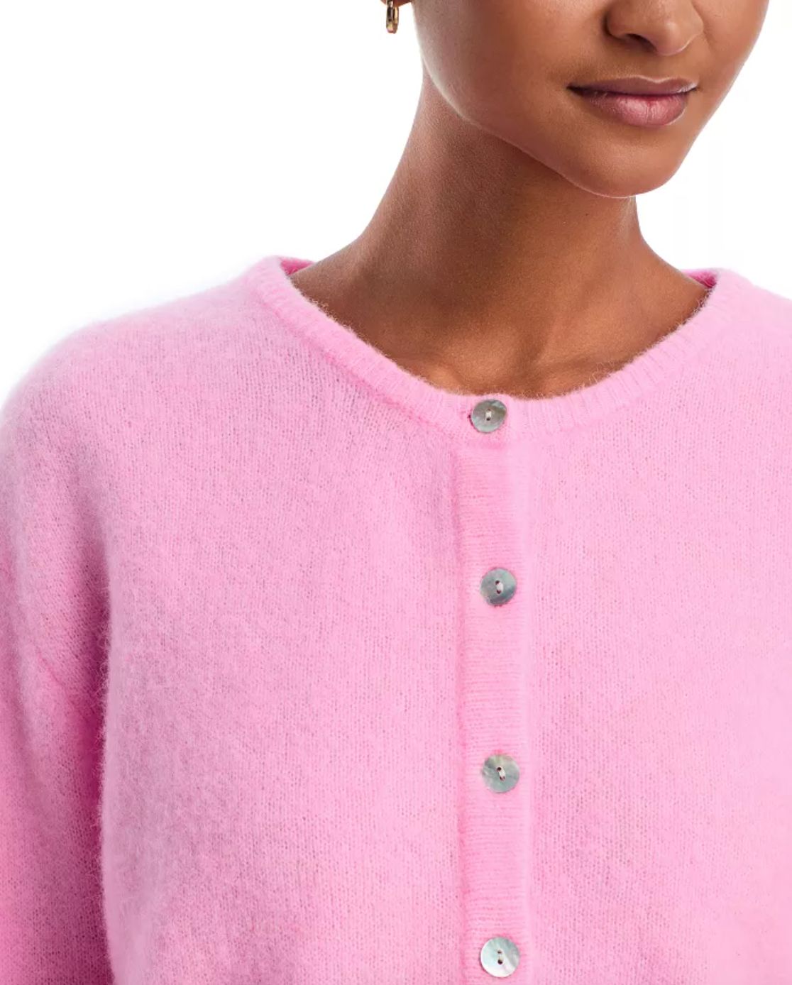 American Vintage Vitow Long Sleeve Cardigan in Royal Blue, Lavender and Rose
