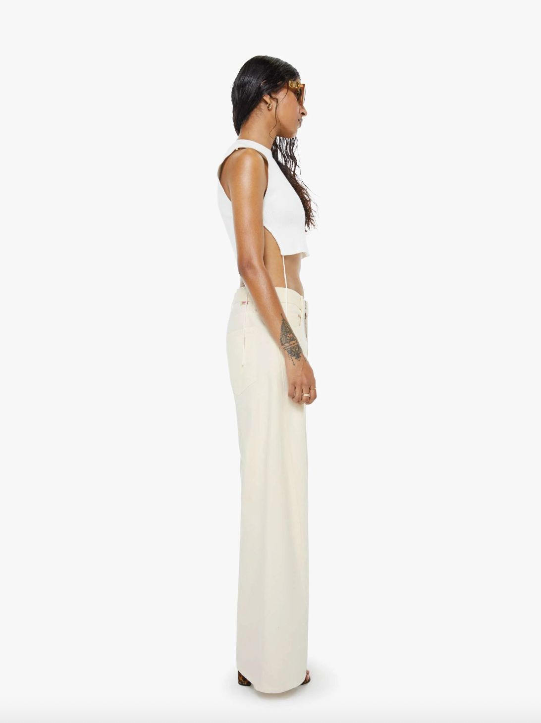 Mother Lil Lemon Twist Sneak Jean in Natural
