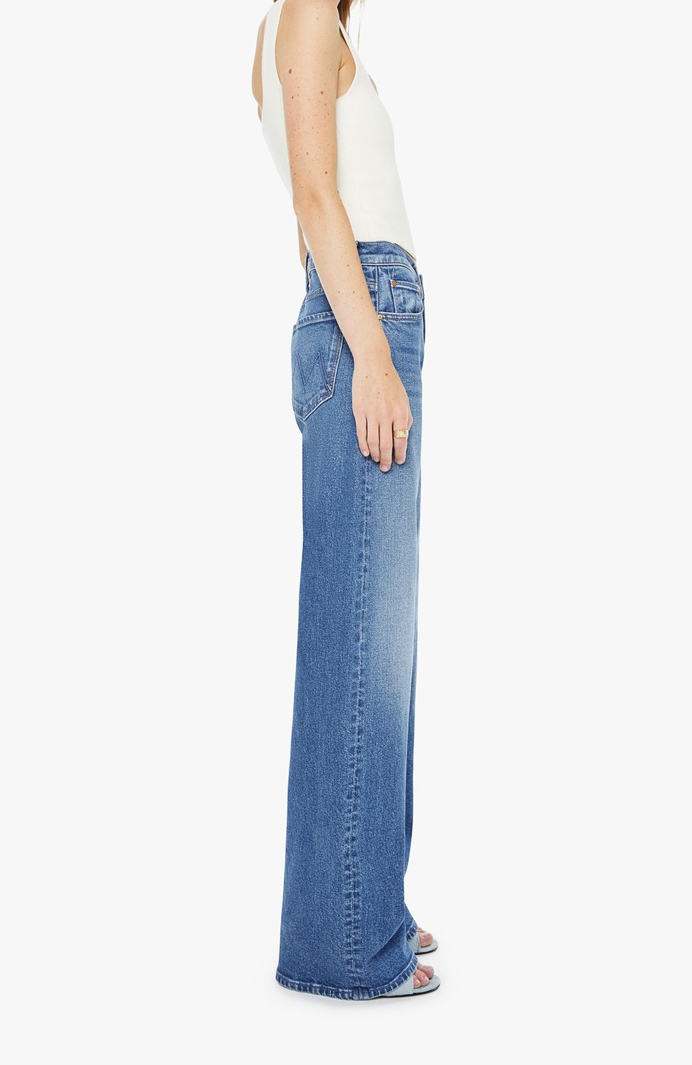 Mother The Mid Rise Lasso Heel Jean in Knick Knack Paddy Whack