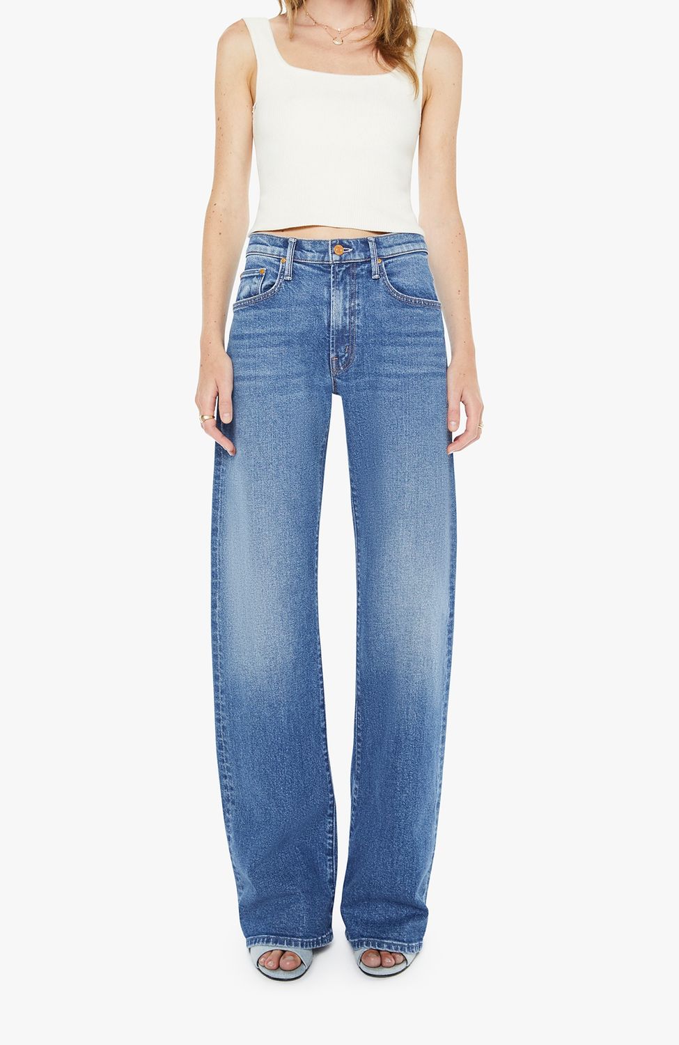 Mother The Mid Rise Lasso Heel Jean in Knick Knack Paddy Whack