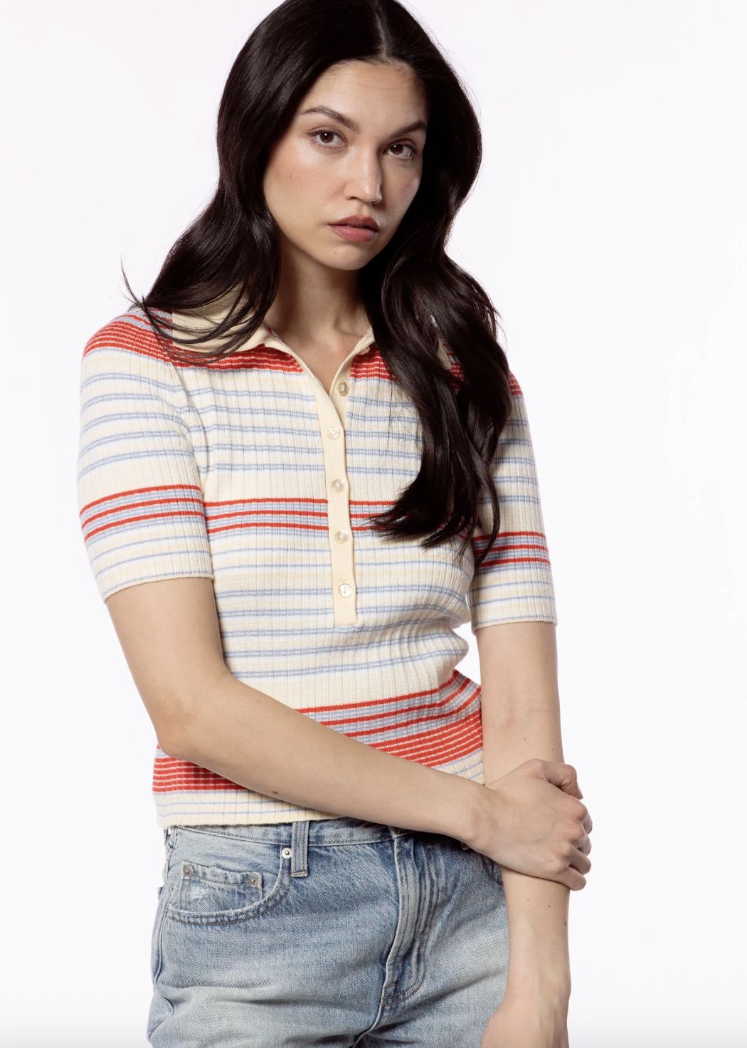 525 America Giselle Stripe Polo