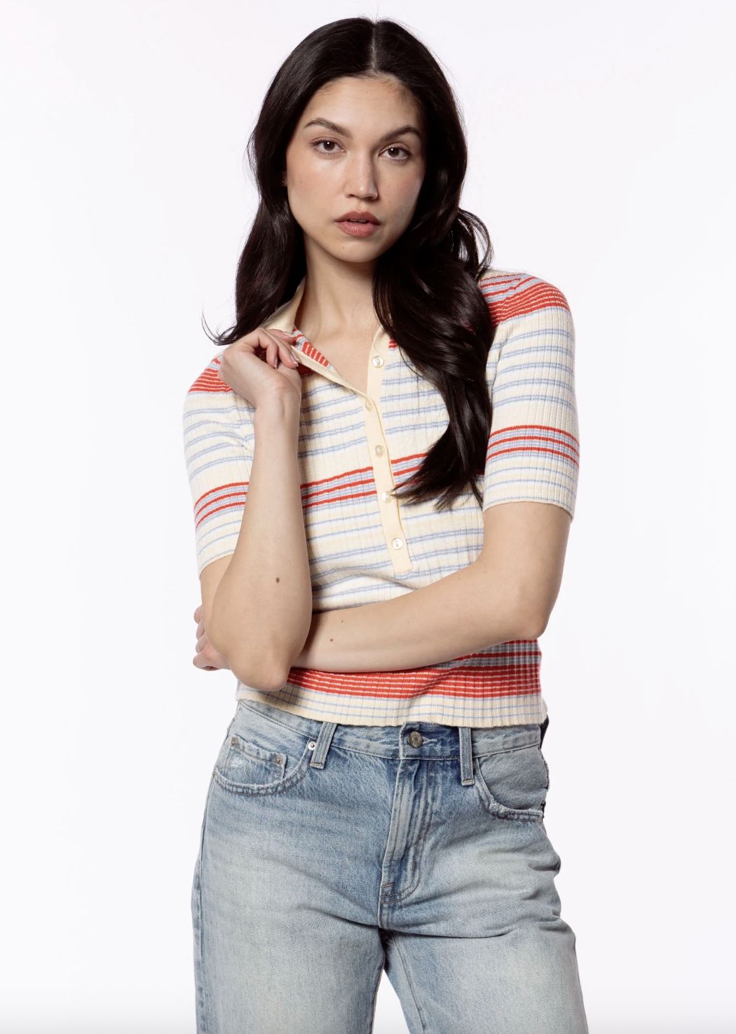 525 America Giselle Stripe Polo