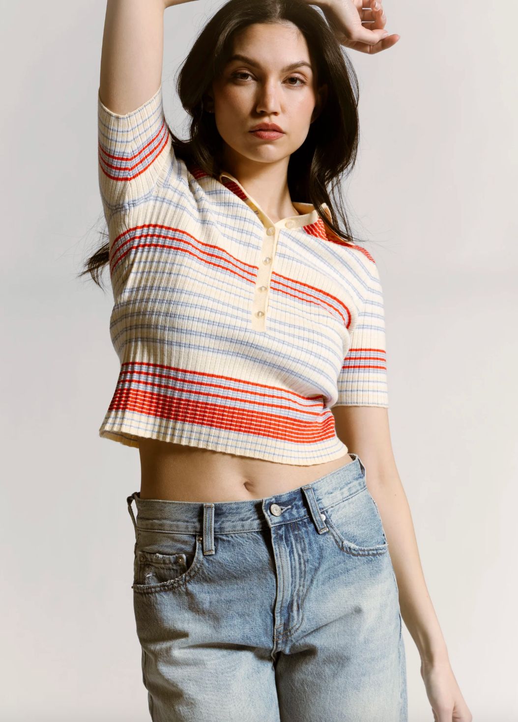 525 America Giselle Stripe Polo 525 America Giselle Stripe Polo