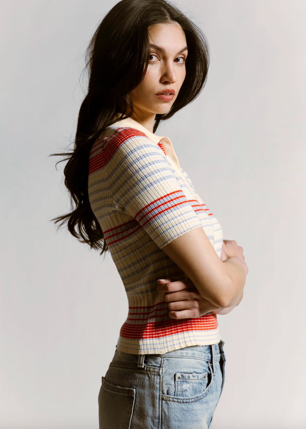 525 America Giselle Stripe Polo 525 America Giselle Stripe Polo