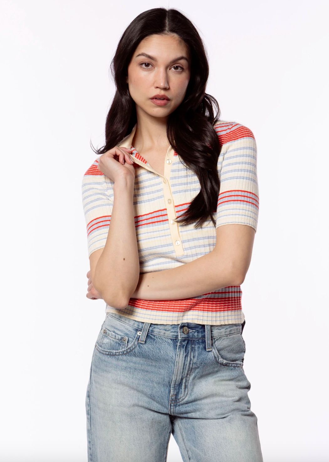 525 America Giselle Stripe Polo 525 America Giselle Stripe Polo