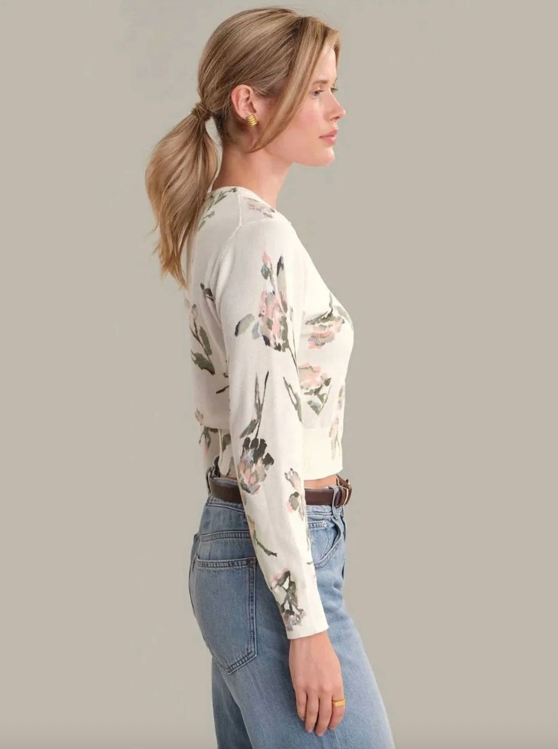 525 America Aster Floral Cardigan