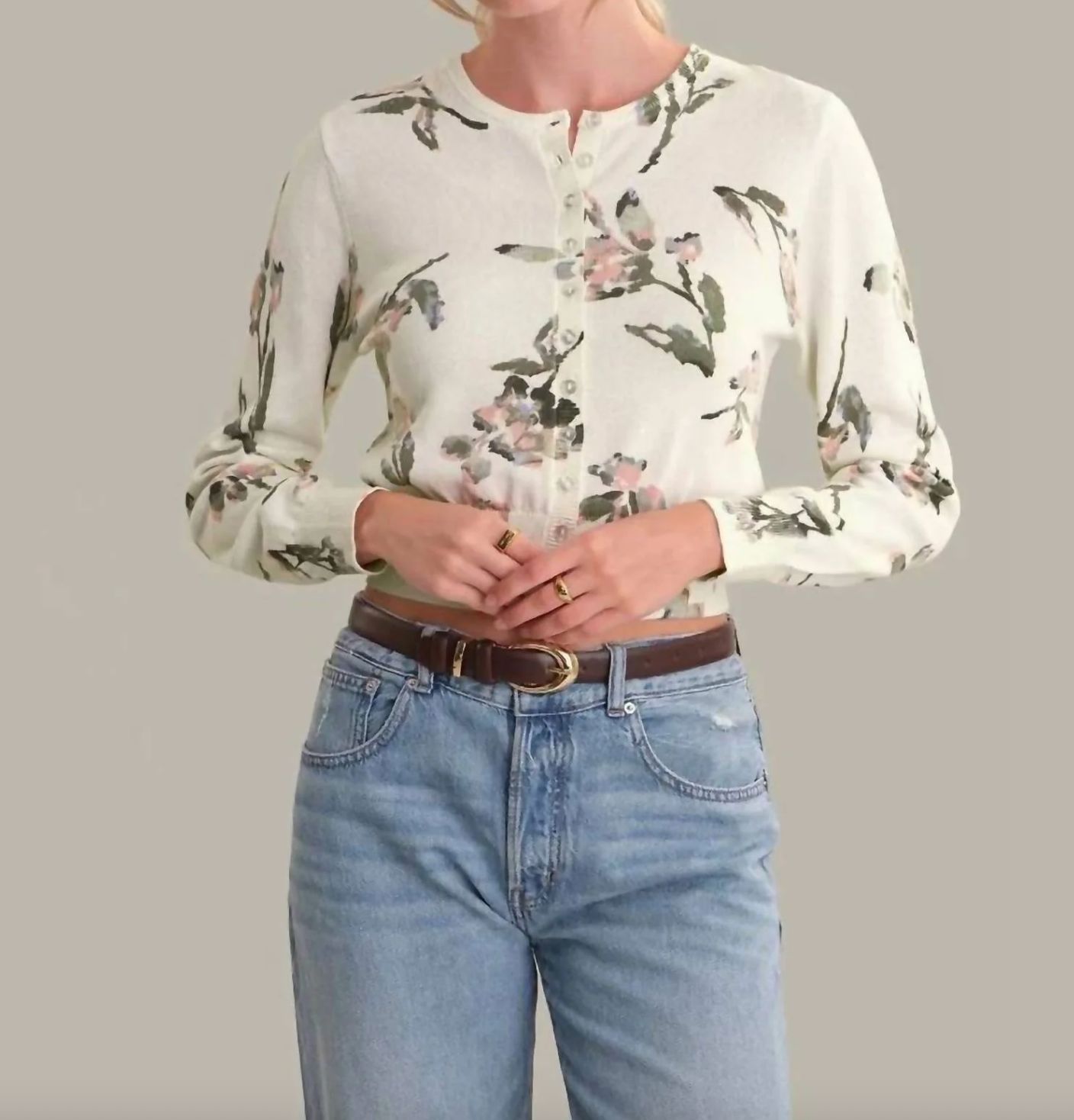 525 America Aster Floral Cardigan