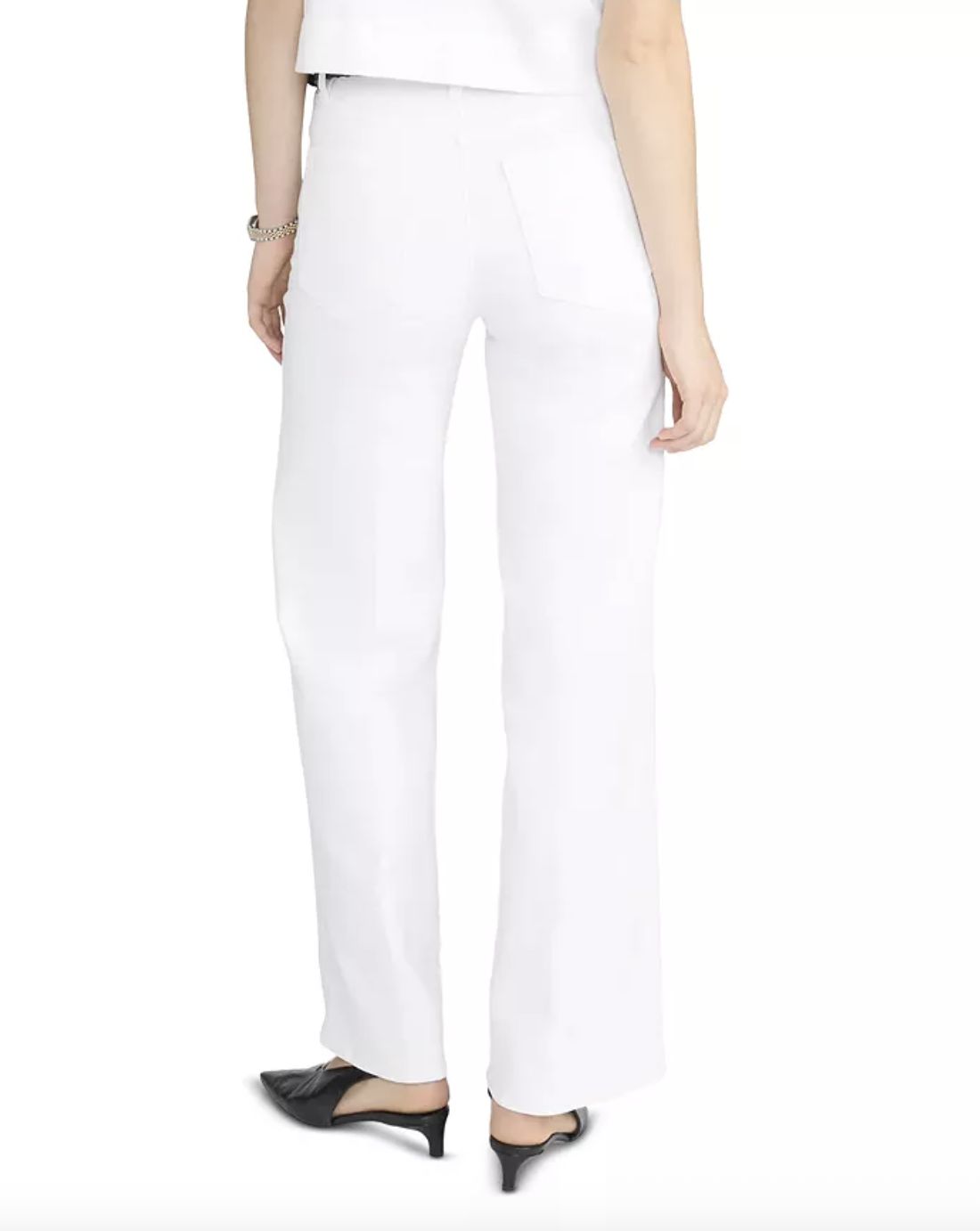 Frame Low Rise Le Slim Palazzo Jean in White