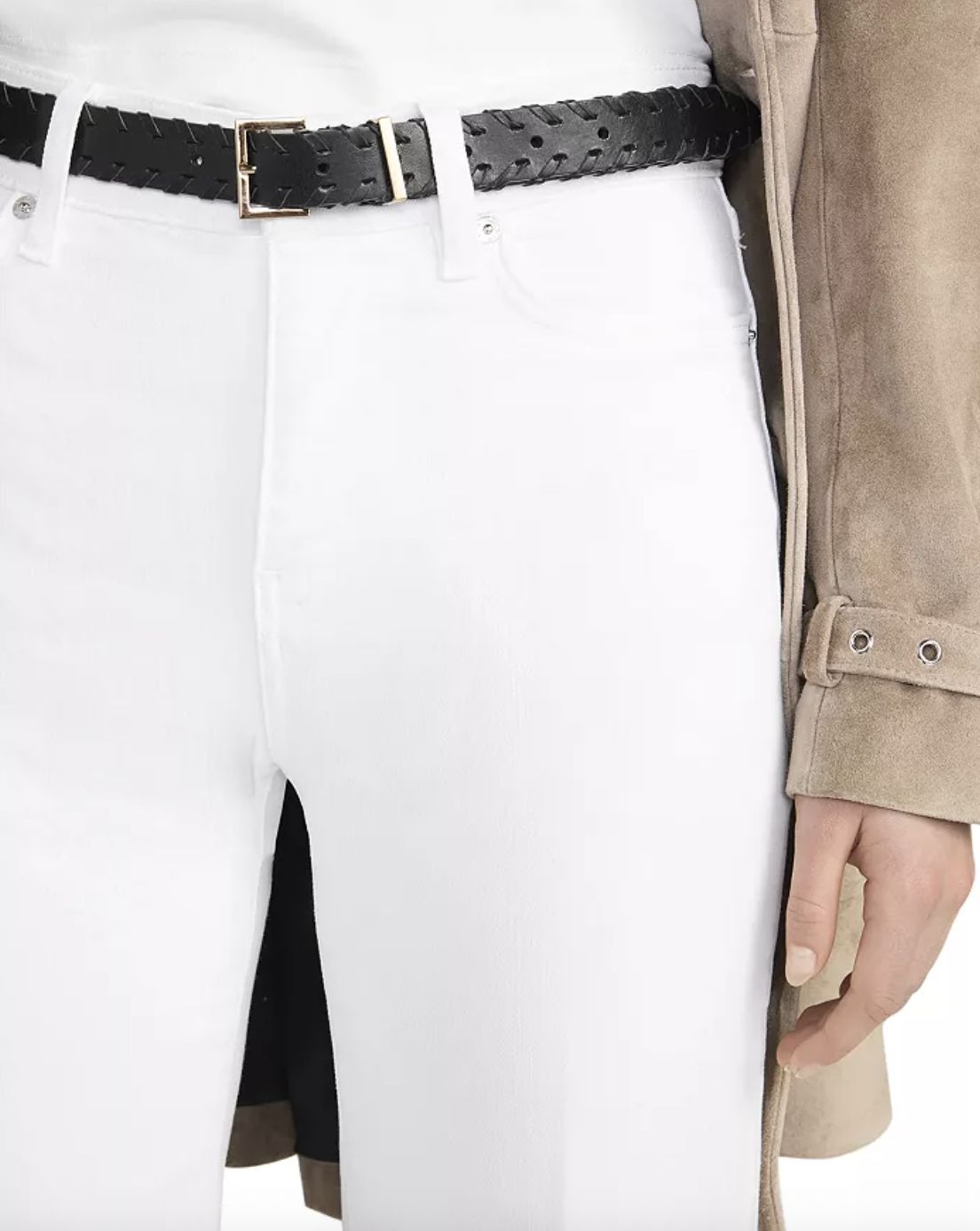 Frame Low Rise Le Slim Palazzo Jean in White