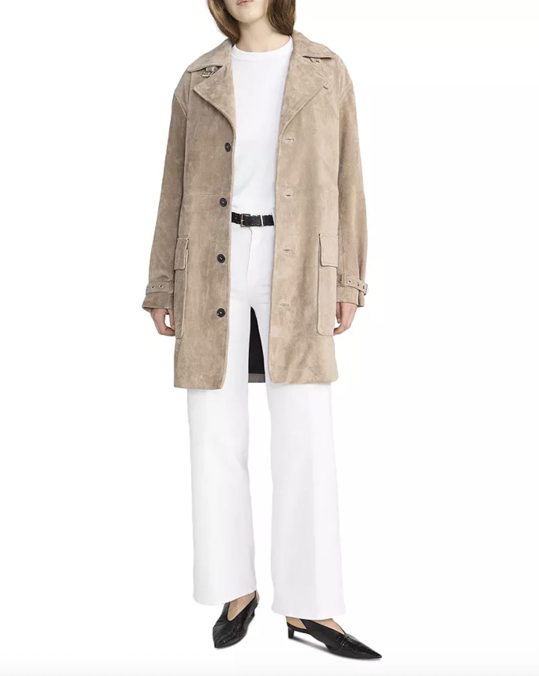 Frame Low Rise Le Slim Palazzo Jean in White