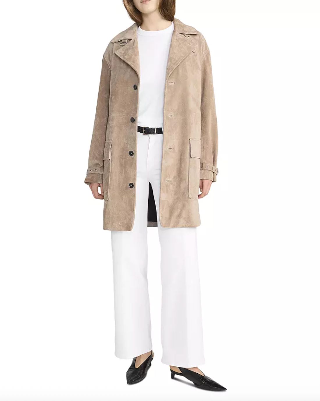 Frame Low Rise Le Slim Palazzo Jean in White
