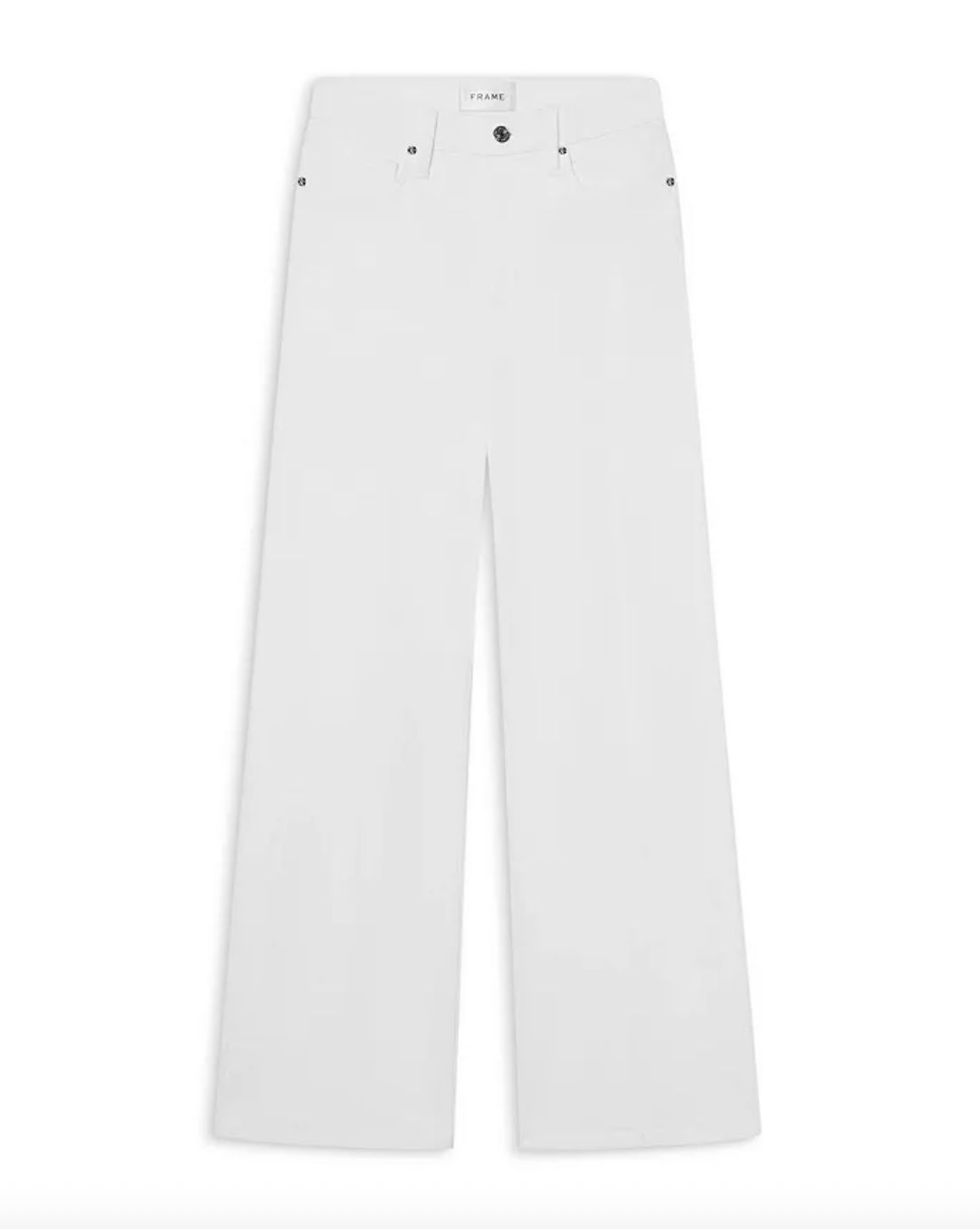 Frame Low Rise Le Slim Palazzo Jean in White