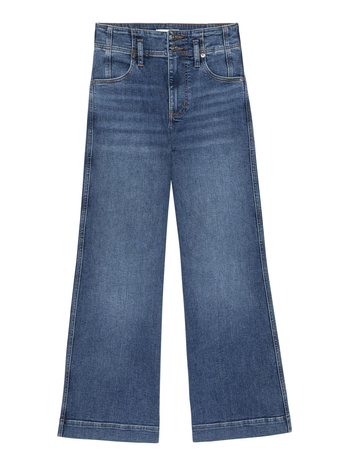 Frame Seamed Wide-Leg Crop Trouser in Charity