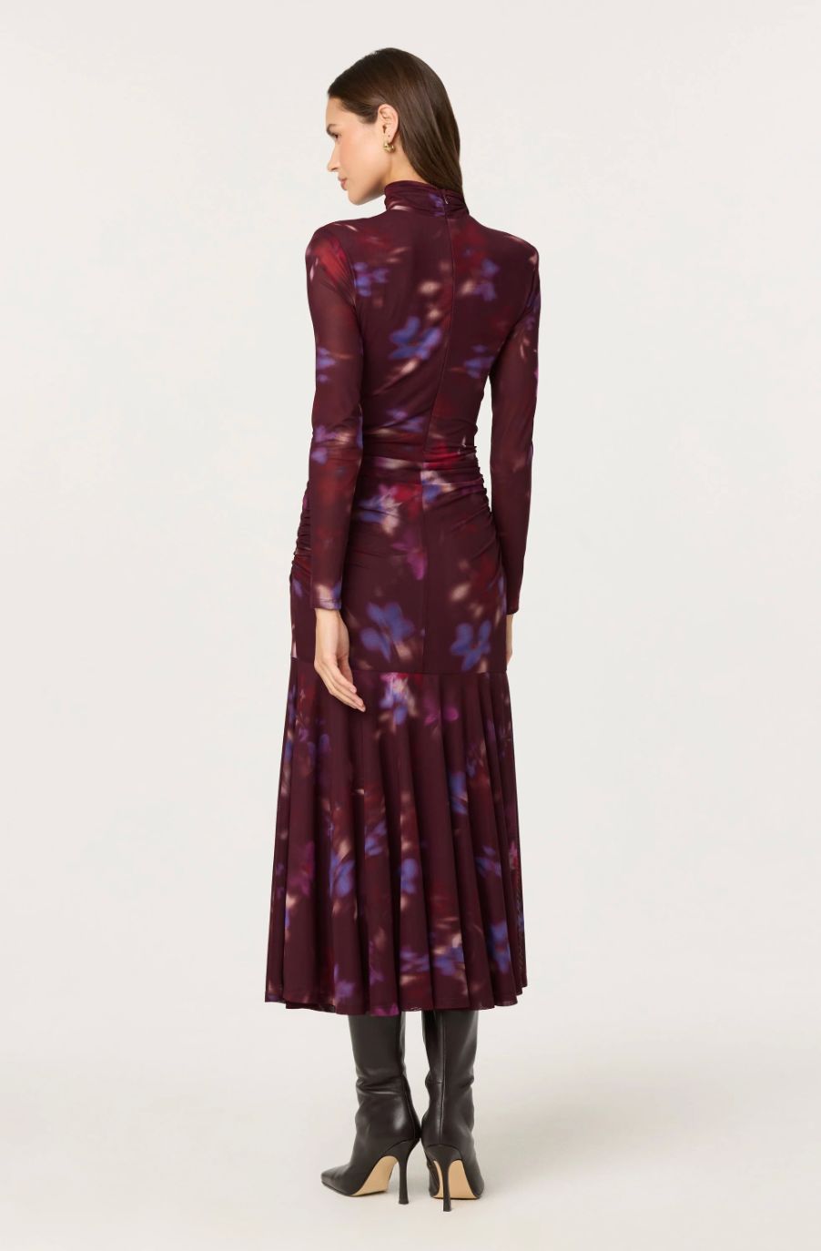 ASTR Aubriella Floral Mesh Midi Dress